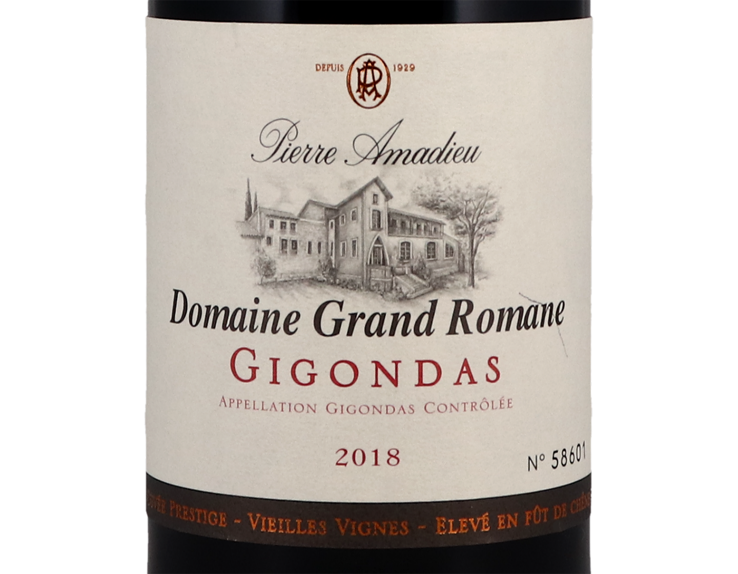 Gigondas Grand Romane Vieilles Vigne Pierre Amadieu 2018