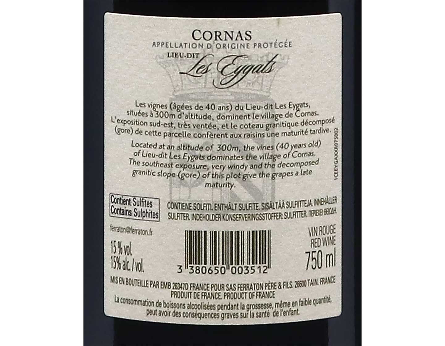 Cornas Les Eygats Ferraton 2019