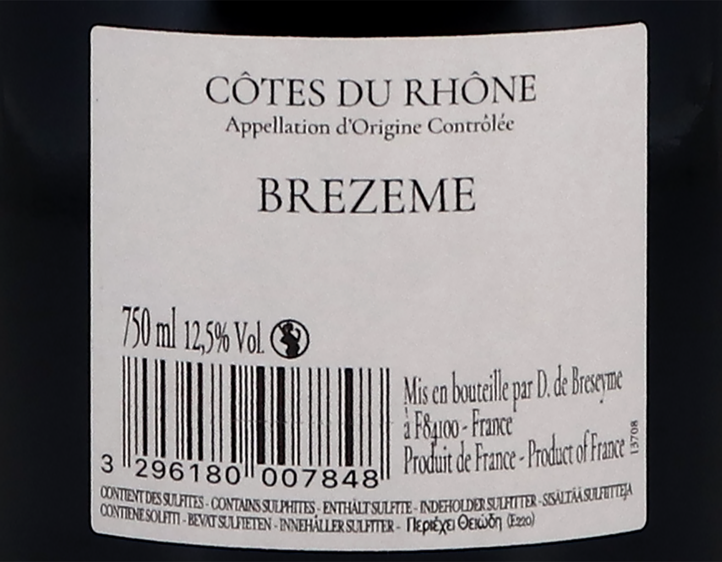 Brezeme Rouge Domaine de Breseyme 2017