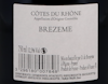 Brezeme Rouge Domaine de Breseyme 2017 view 3