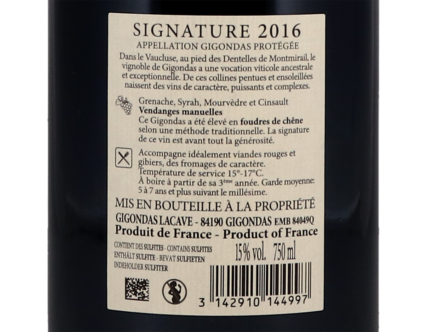 Gigondas Signature, Cave de Gigondas 2016