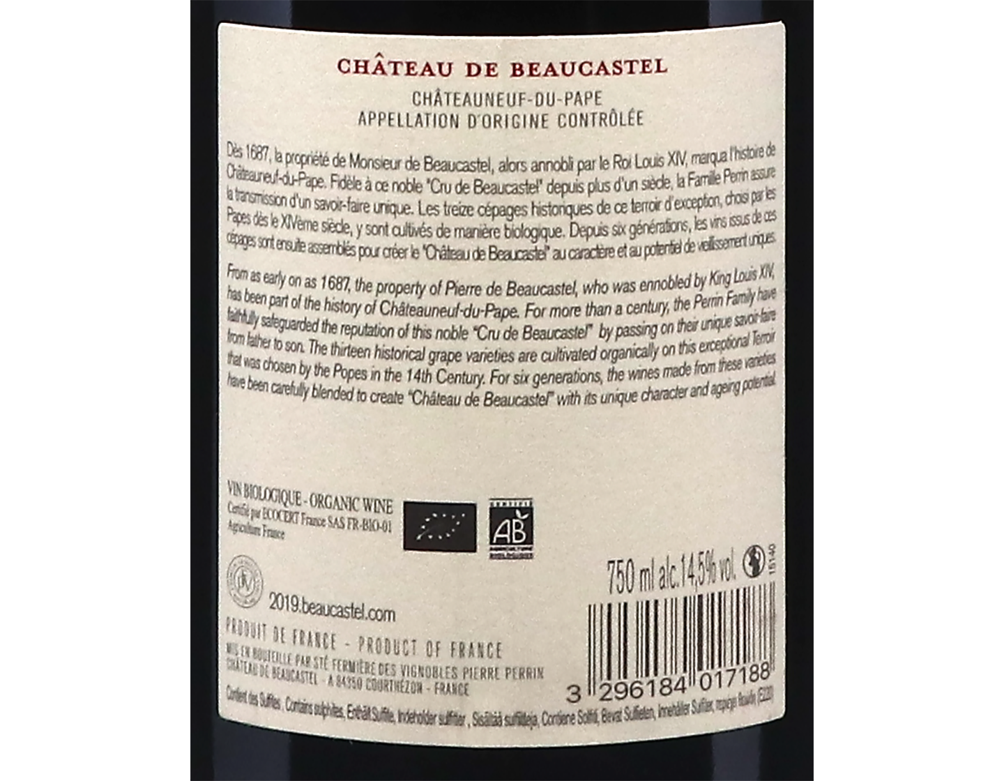 Châteauneuf-du-Pape, Château de Beaucastel 2019