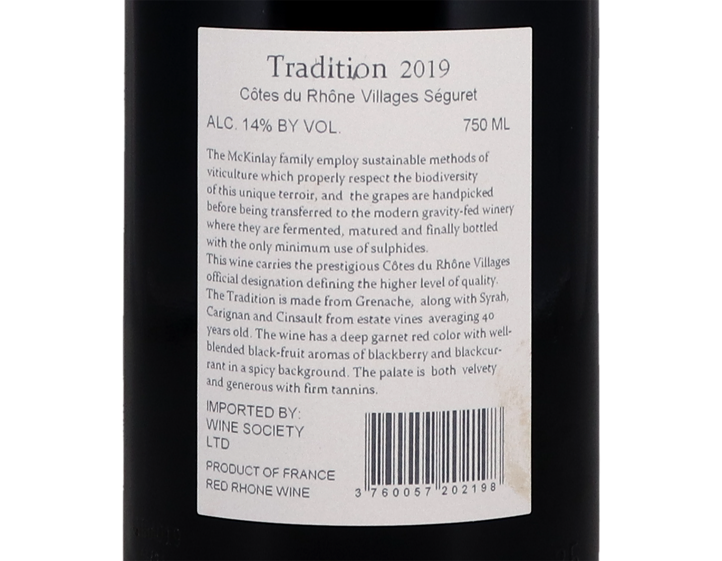 Séguret Côtes-du-Rhône Villages Tradition, Domaine de Mourchon 2019