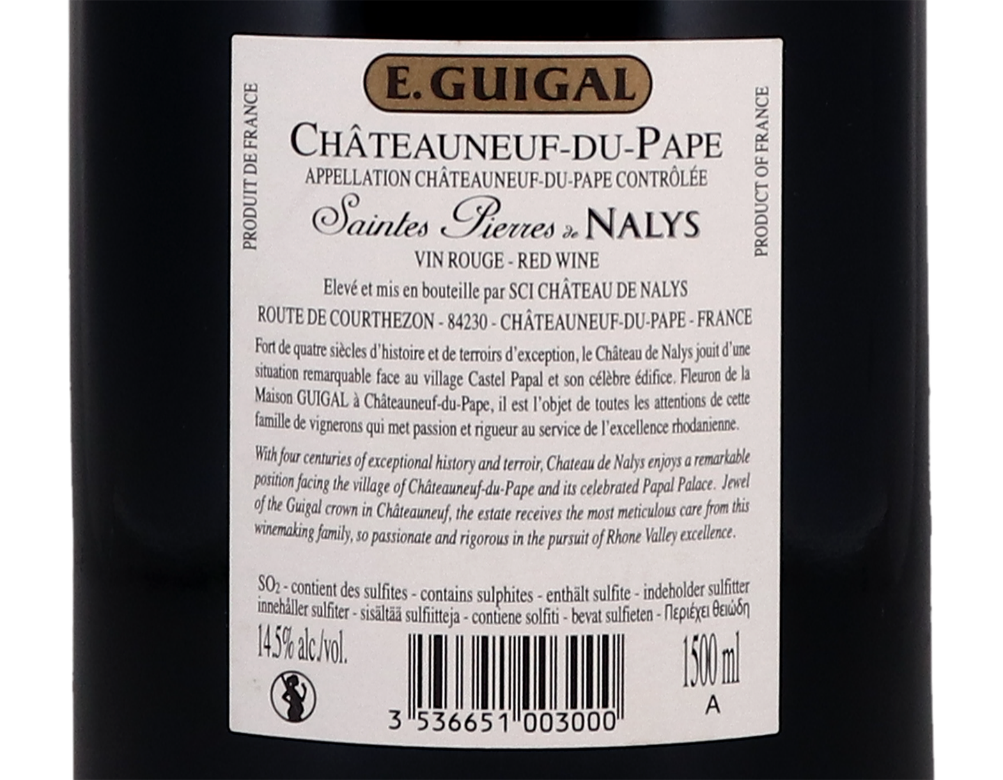 Magnum of Châteauneuf-du-Pape Saintes Pierres de Nalys, Guigal 2018