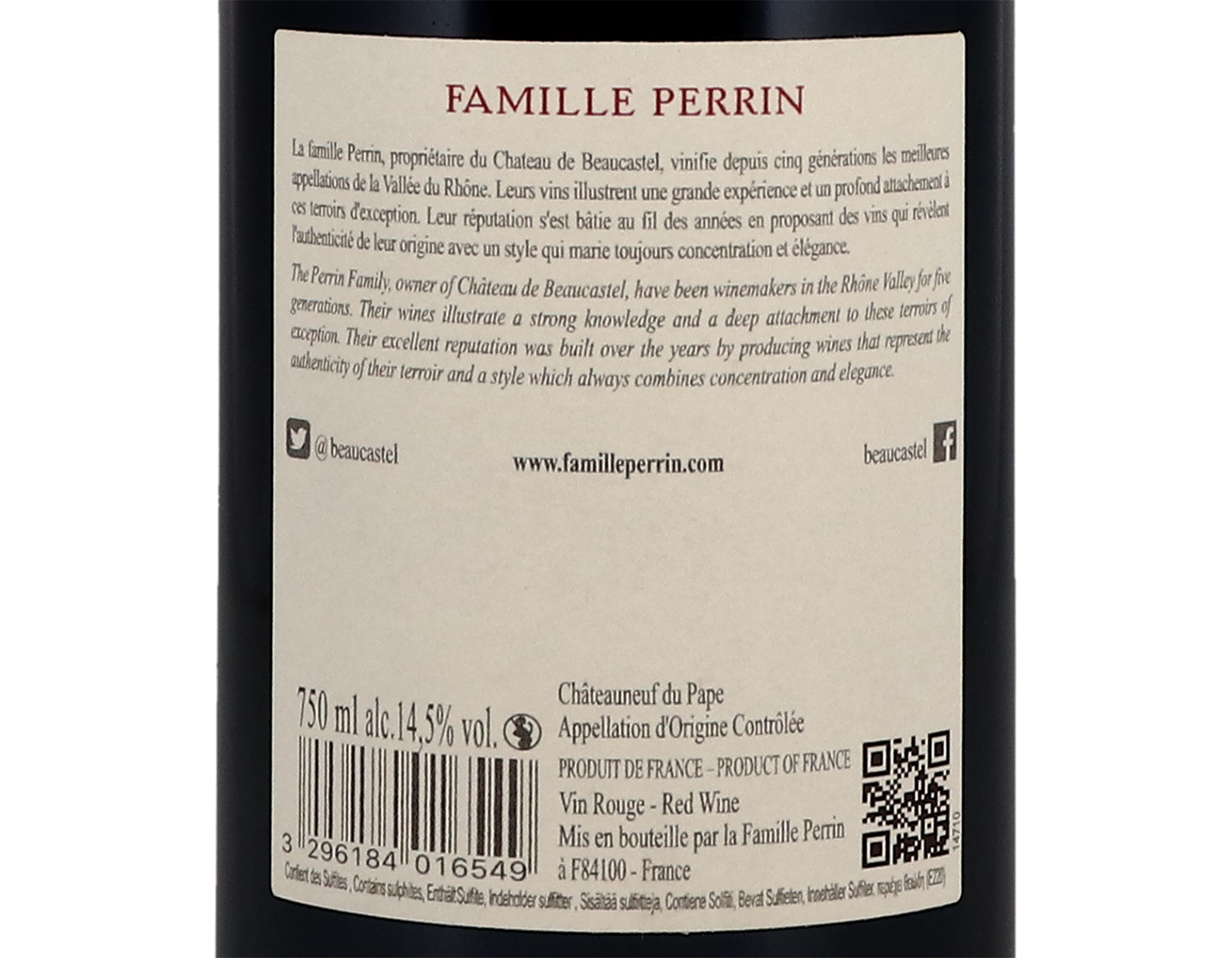 Chateauneuf du Pape les Sinards Famille Perrin 2018