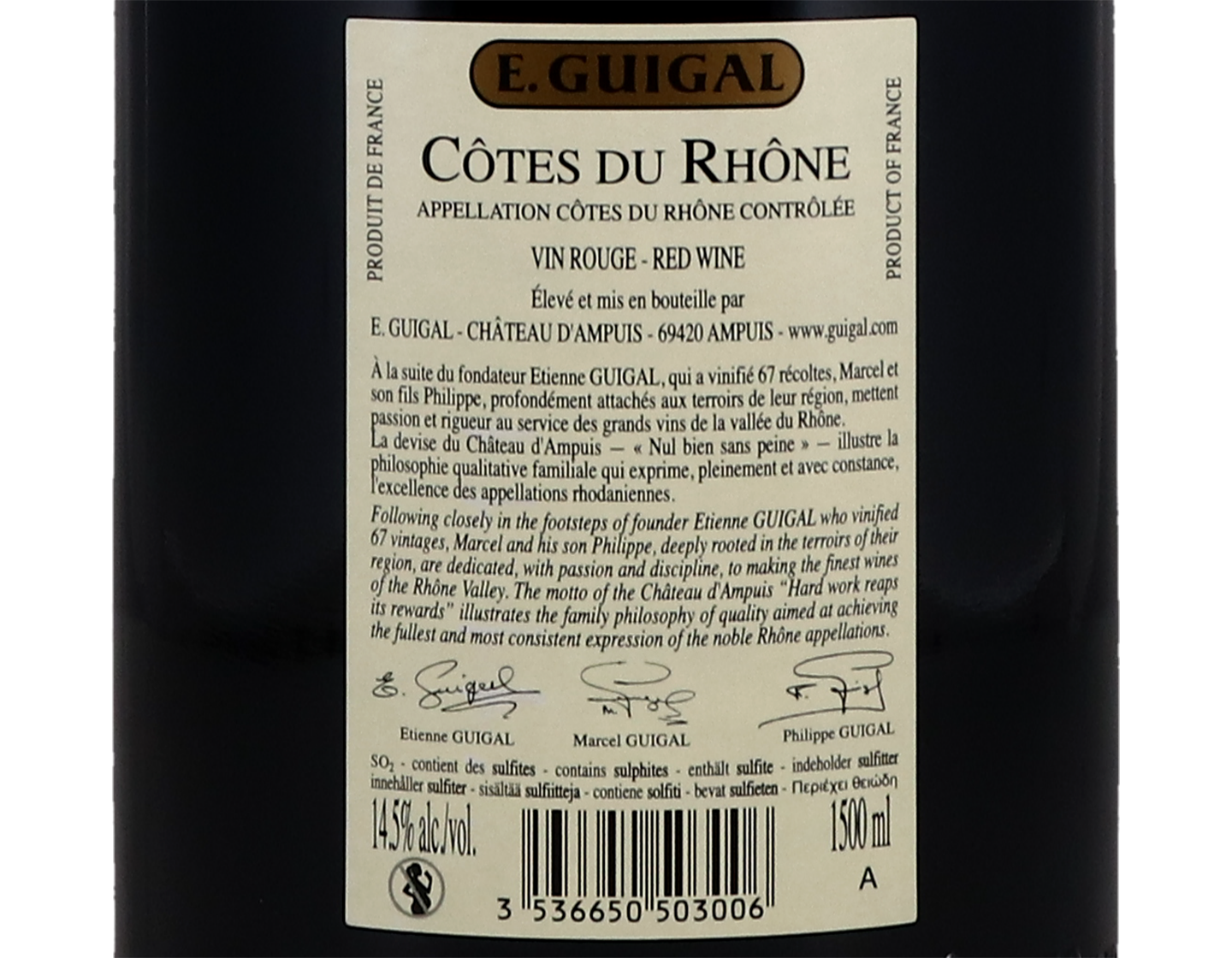 Magnum of Cotes du Rhone Rouge Guigal 2018