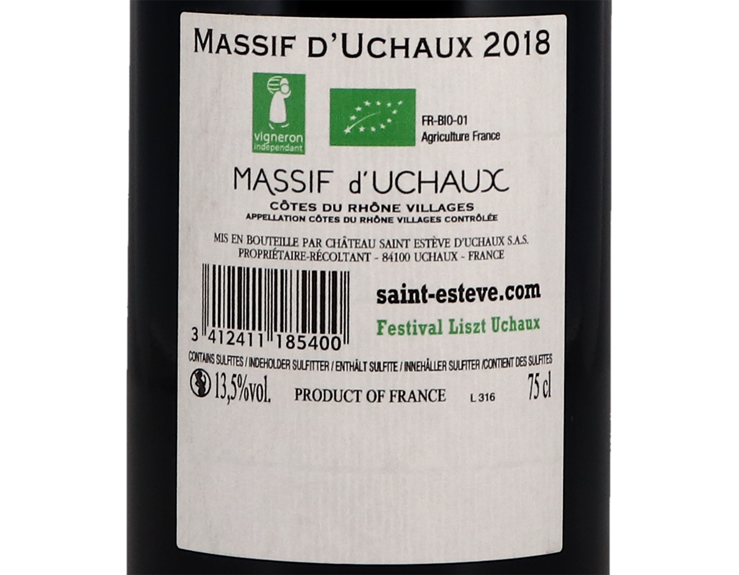 Massif d Uchaux Chateau Saint Esteve 2018