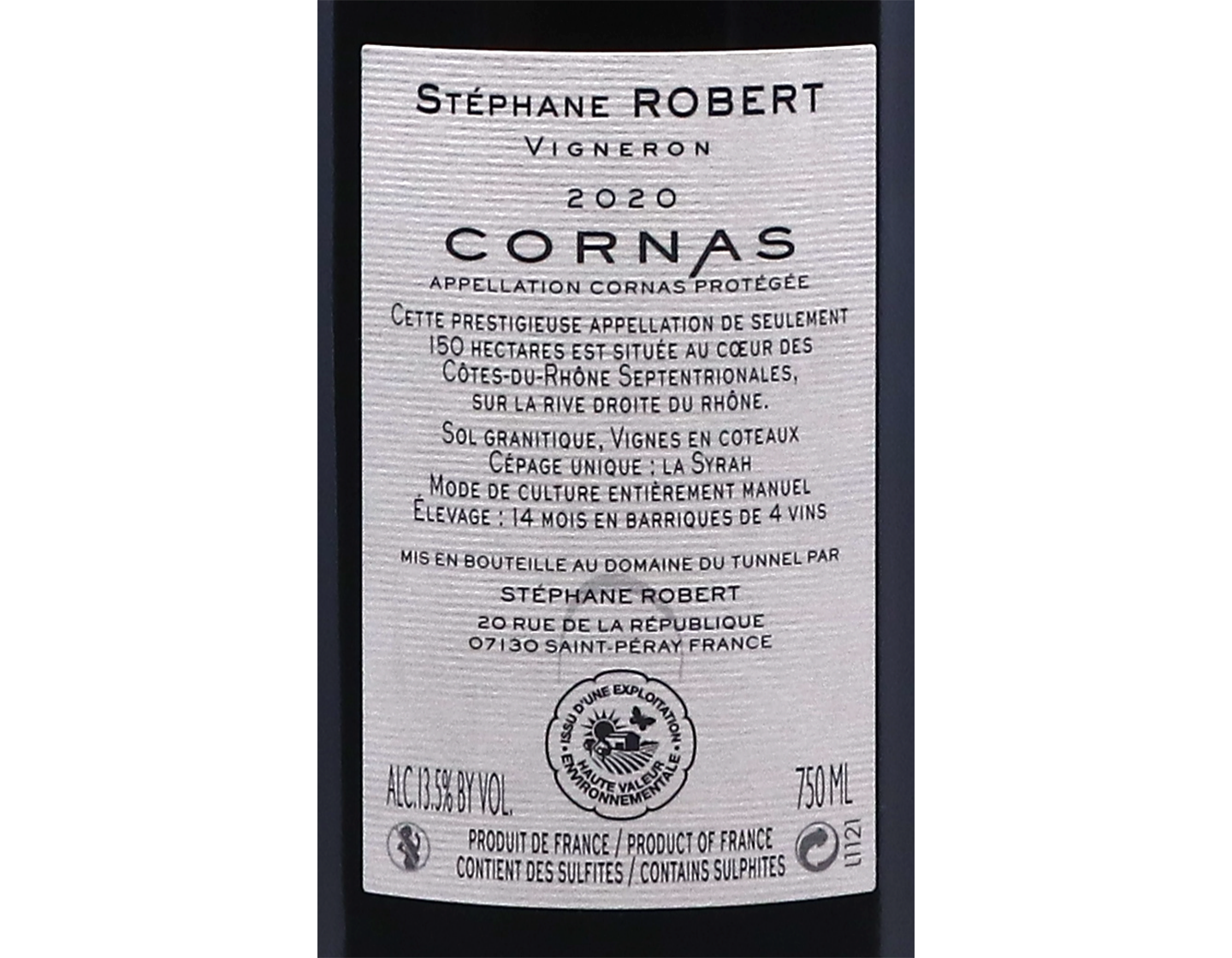 Cornas, Domaine du Tunnel 2020