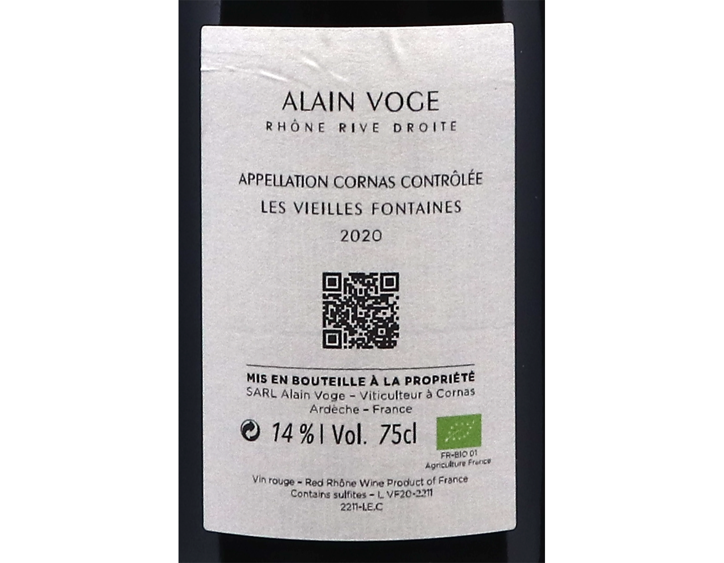 Cornas Les Vieilles Fontaines Domaine Voge 2020 Red