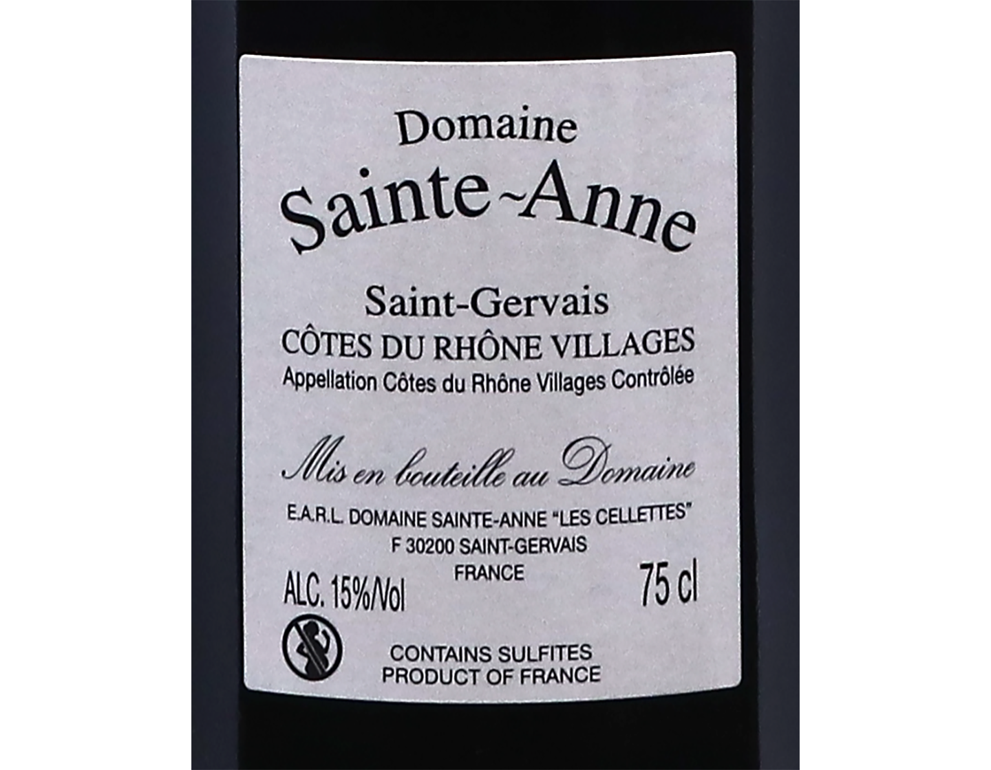 St Gervais Les Rouvières Cotes du Rhône Villages Domaine Ste Anne 2020