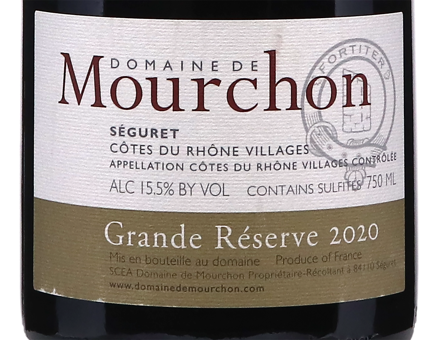 Seguret Cotes du Rhone Villages Grande Reserve Domaine de Mourchon 2020 Red