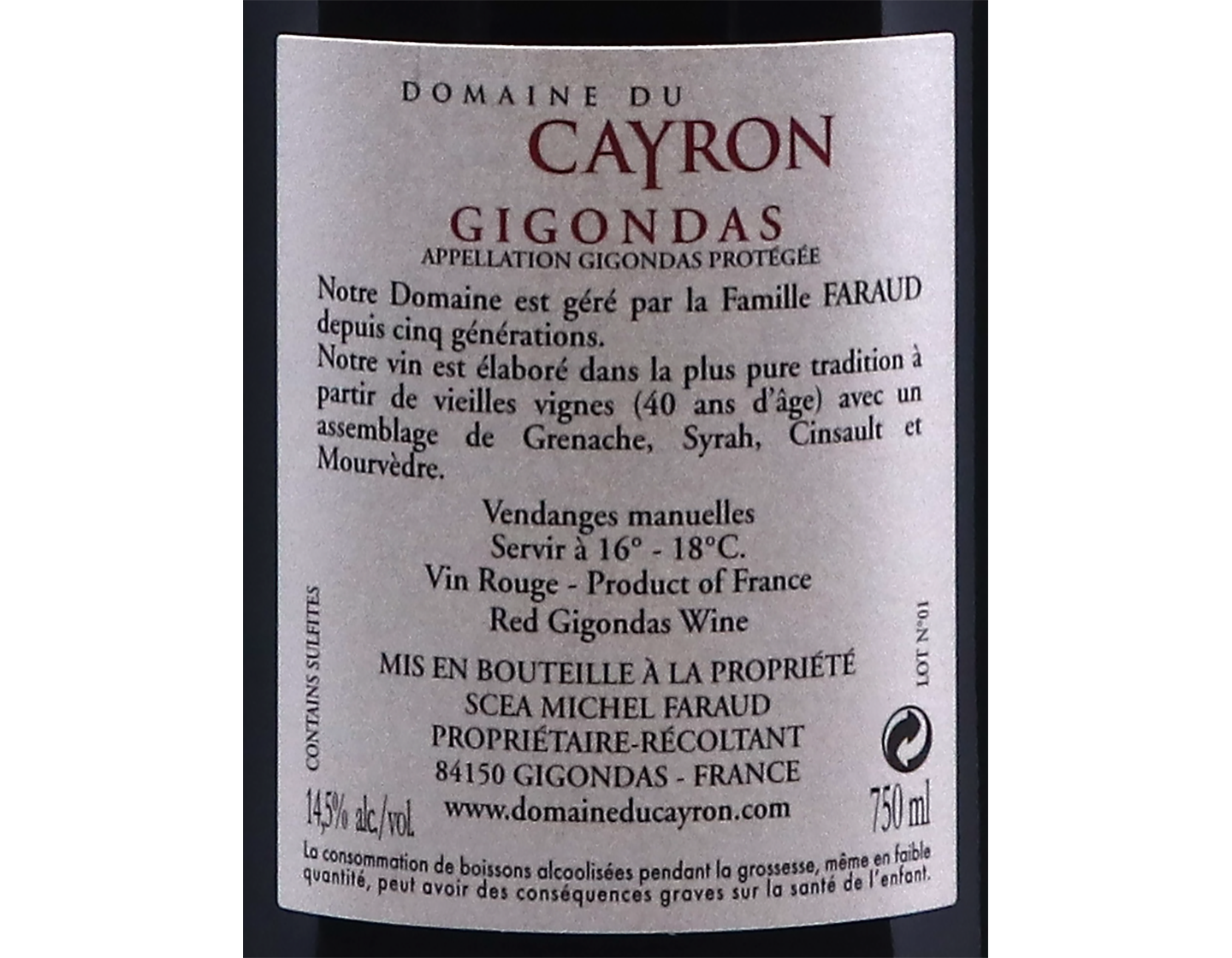 Gigondas Domaine du Cayron 2020