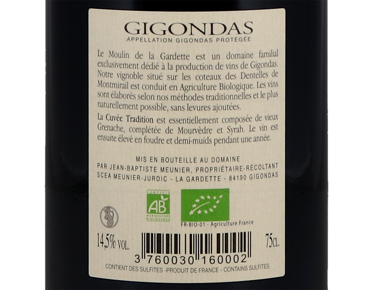Gigondas Tradition Moulin de la Gardette 2020