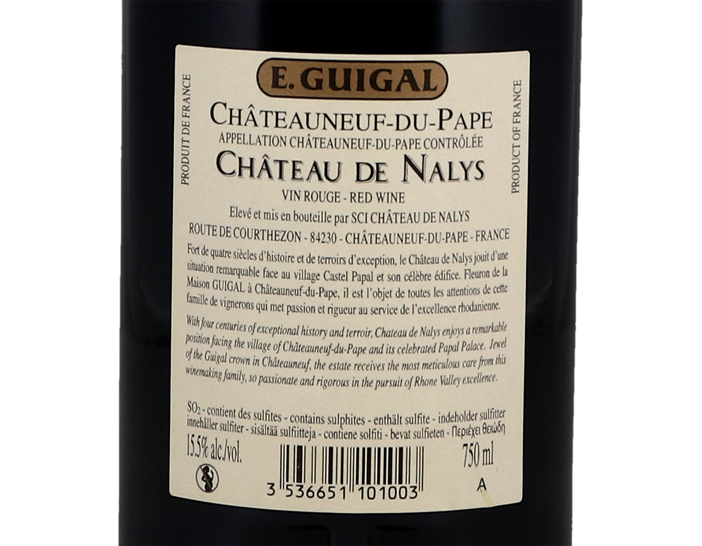 Chateauneuf du Pape Chateau de Nalys Guigal 2019