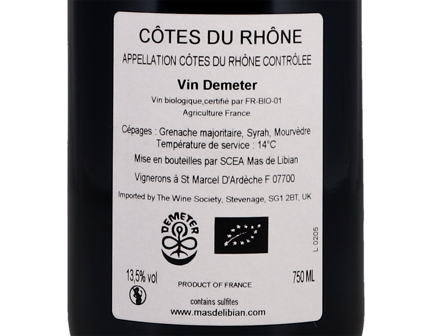 Cotes du Rhone Villages Omar Khayyam Mas du Libian ORGANIC 2021