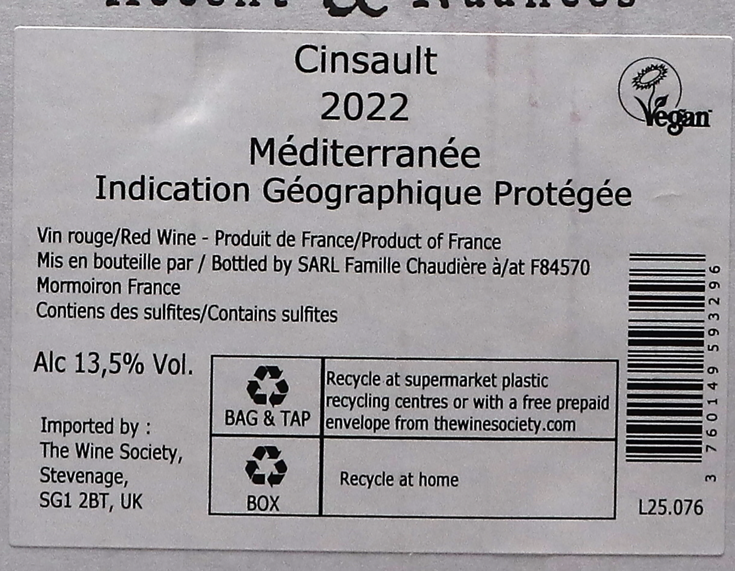 Chateau Pesquie Le Paradou Cinsault Bag-in-Box 2022