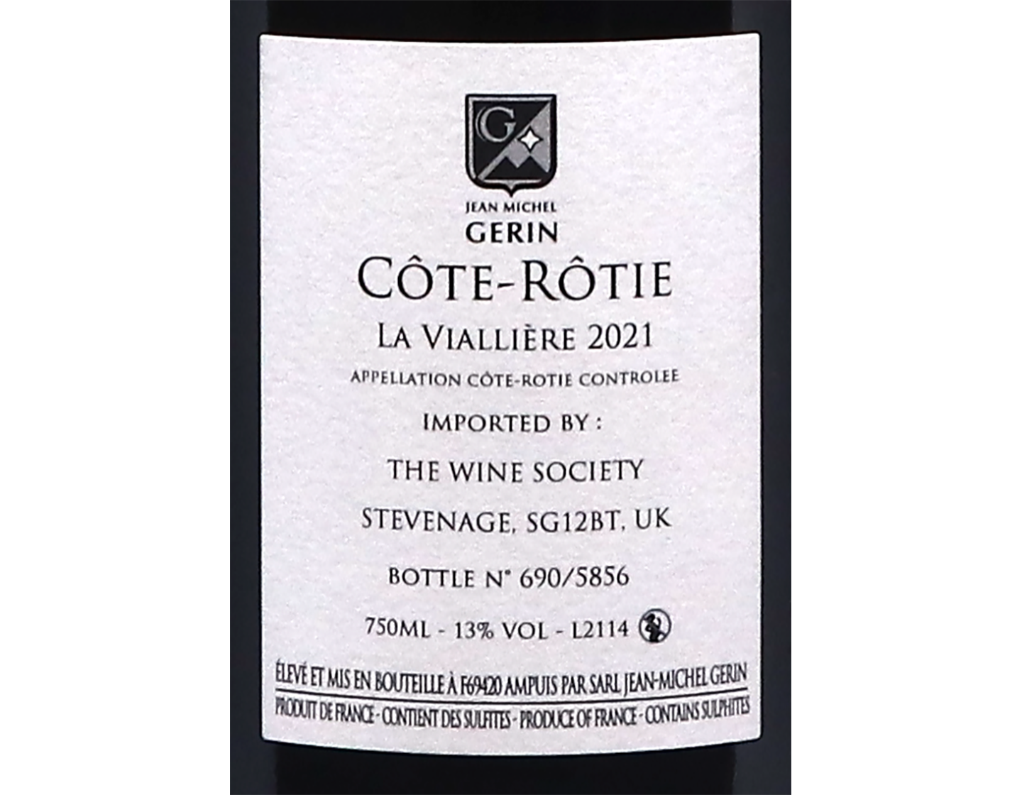 Cote Rotie La Vialliere Domaine Gerin 2021