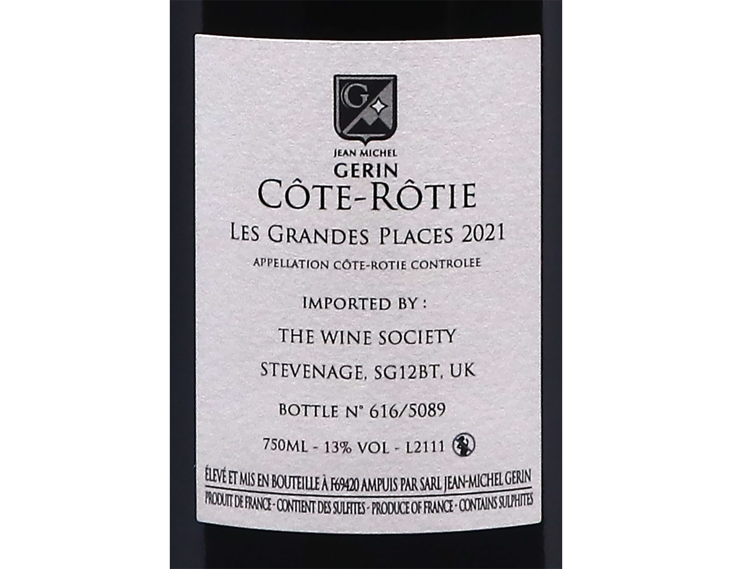 Cote Rotie Grandes Places 2021 Gerin