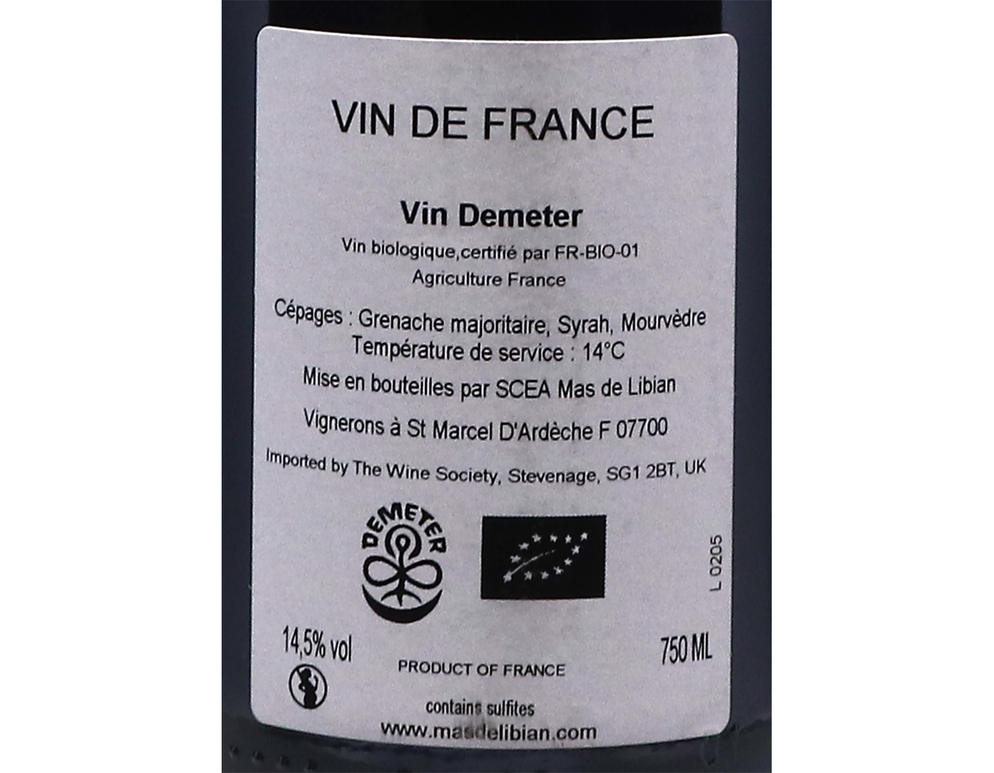 Cotes du Rhone Villages Omar Khayyam Mas du Libian ORGANIC 2022