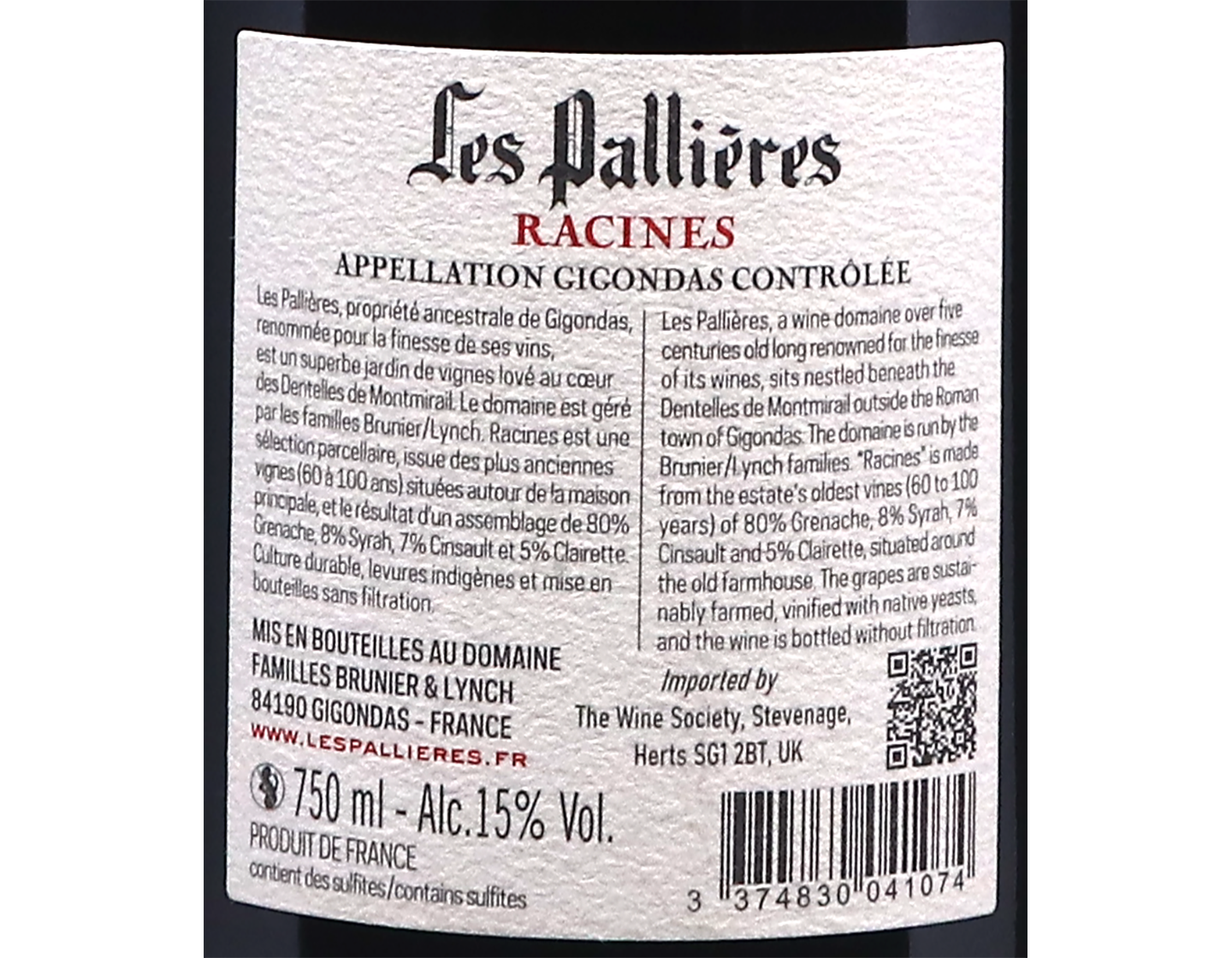 Gigondas Les Racines Domaine Les Pallieres 2022