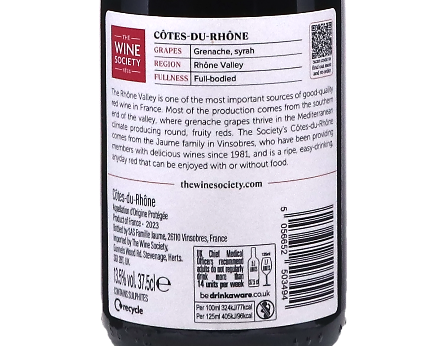Half Bottle of The Societys Cotes du Rhone 2023