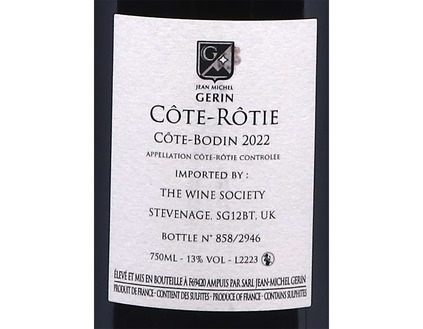 Côte-Rôtie Côte-Bodin, Gerin 2022
