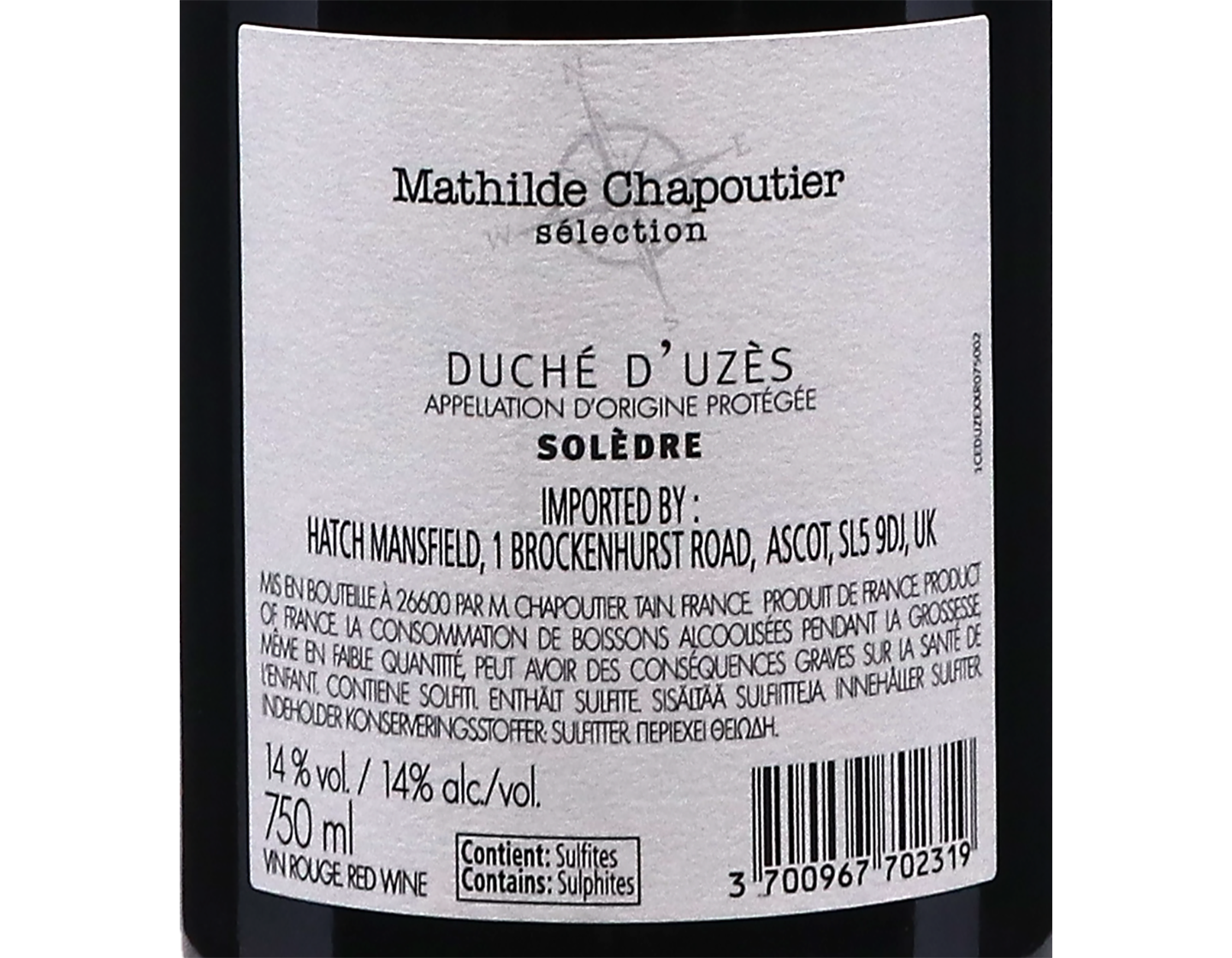 Duche d Uzes Rouge Chapoutier 2023