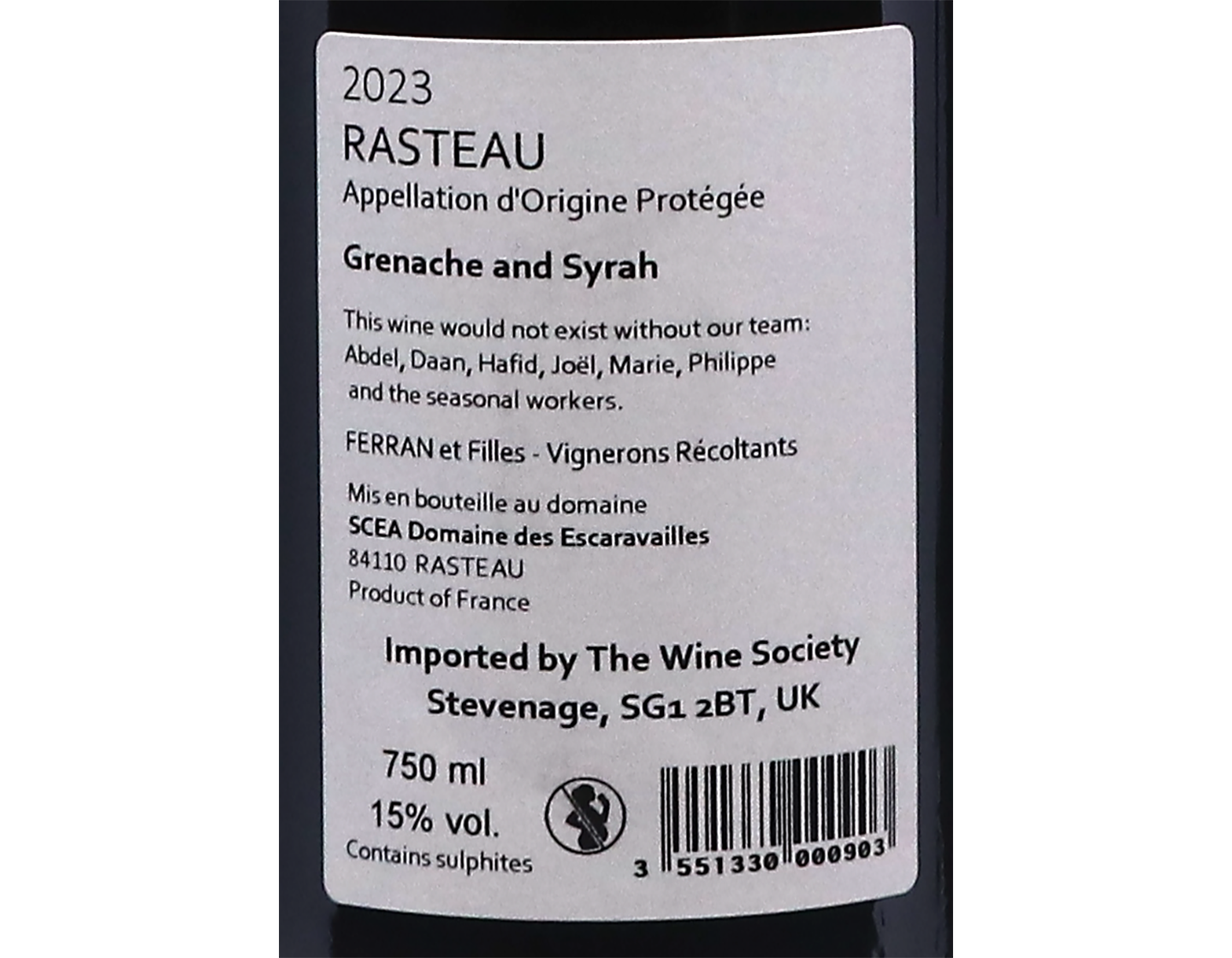 Rasteau La Ponce Domaine des Escaravailles 2023