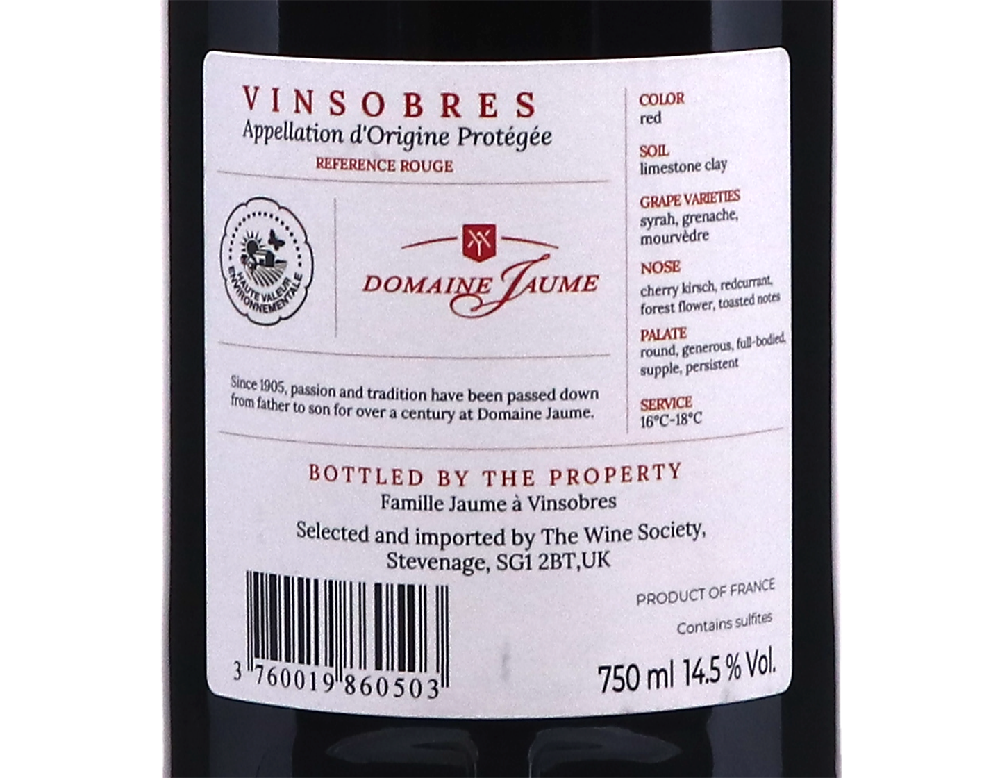 Vinsobres Cuvee Reference Domaine Jaume 2023