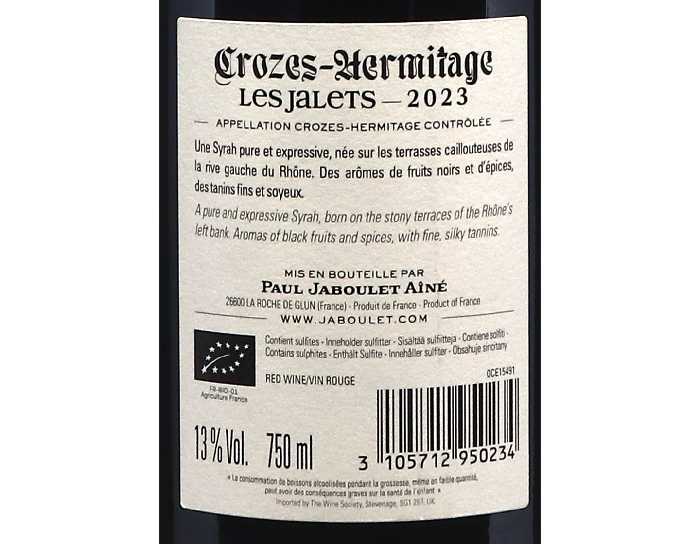 Crozes Hermitage Les Jalets Paul Jaboulet Aine 2023