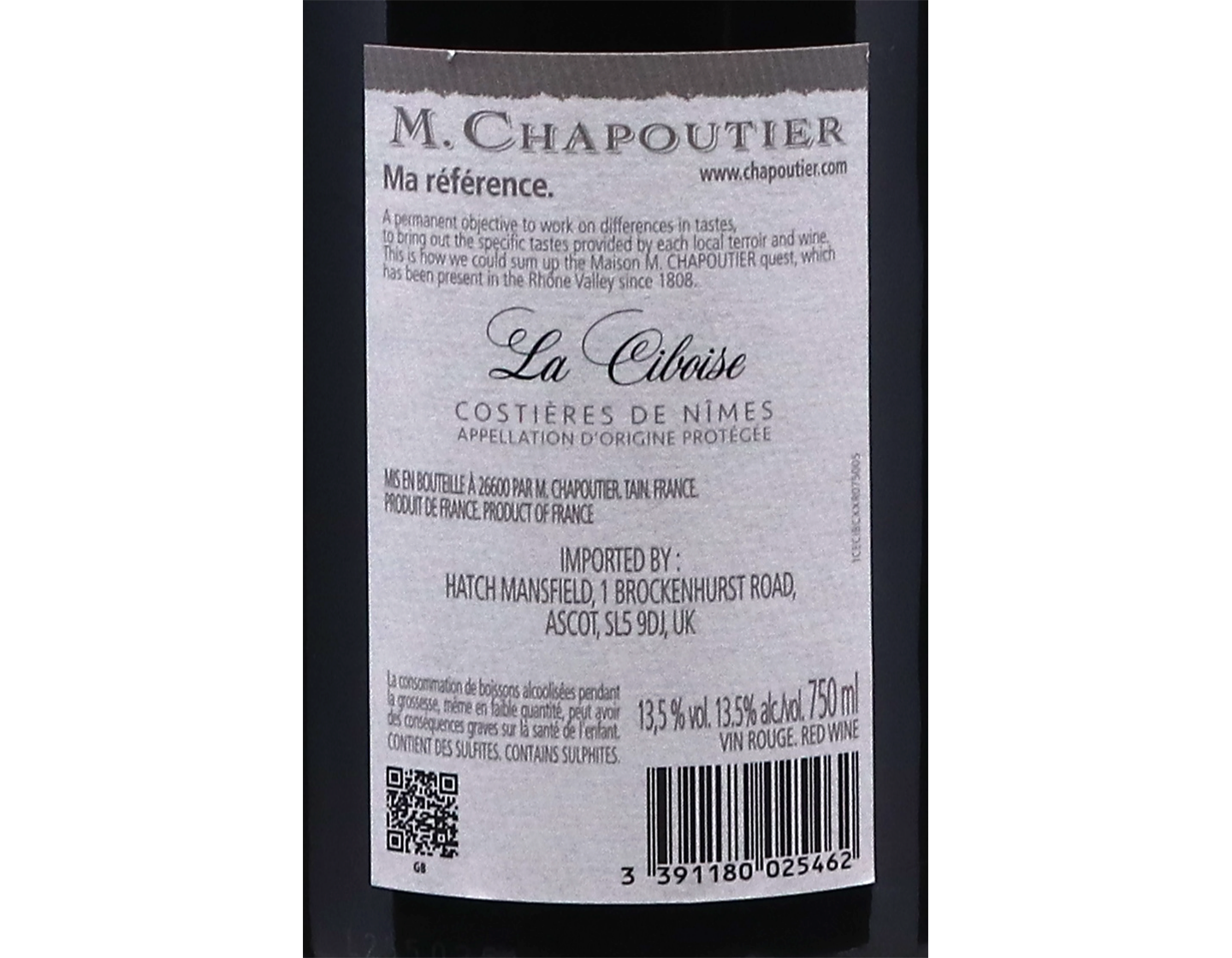 Costières de Nîmes La Ciboise, Chapoutier 2024V2