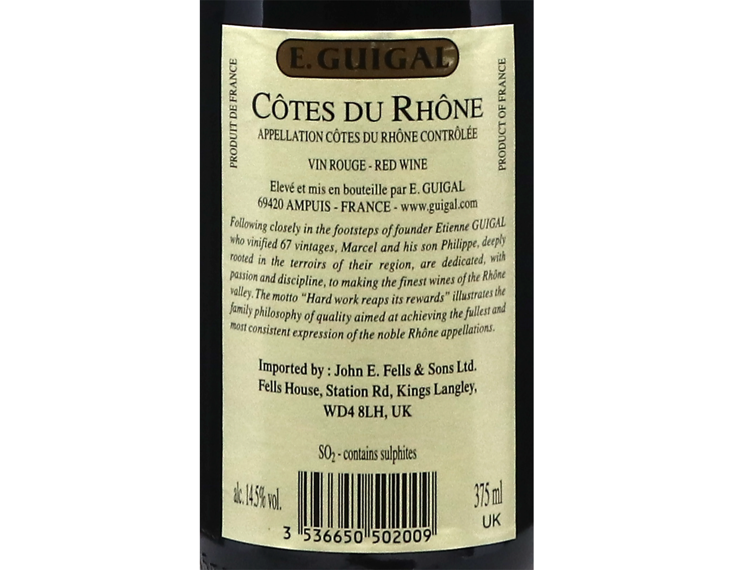 Half bottle of Cotes du Rhone Rouge Guigal 2022