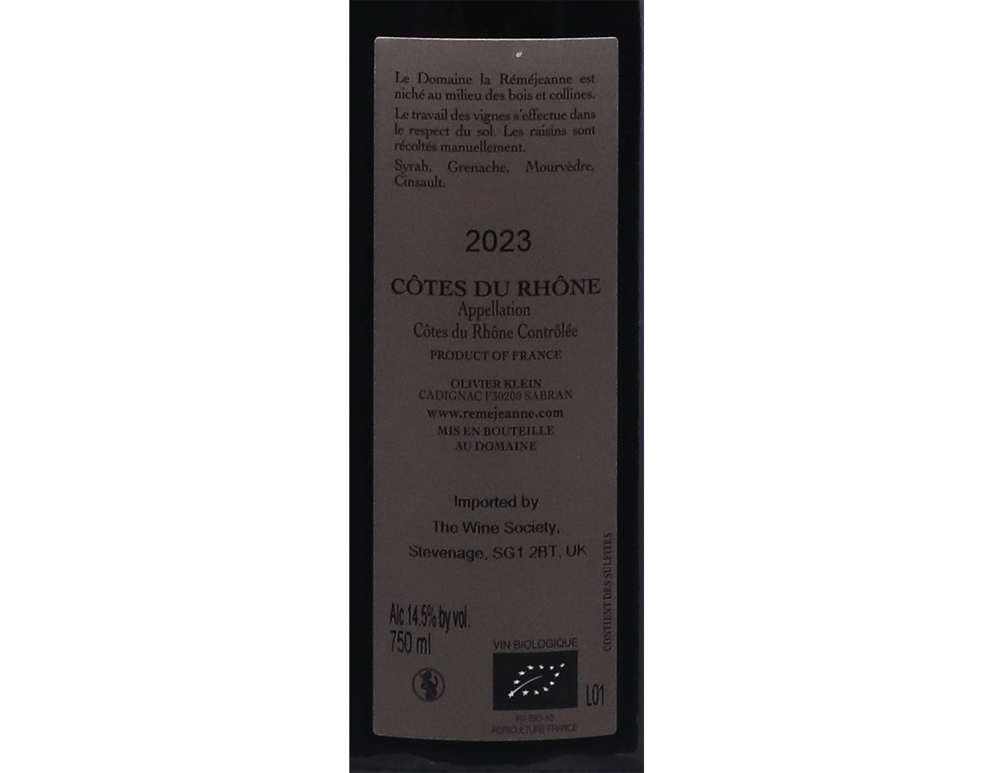 Côtes-du-Rhône Rouge Les Chèvrefeuilles, Domaine La Réméjeanne 2023