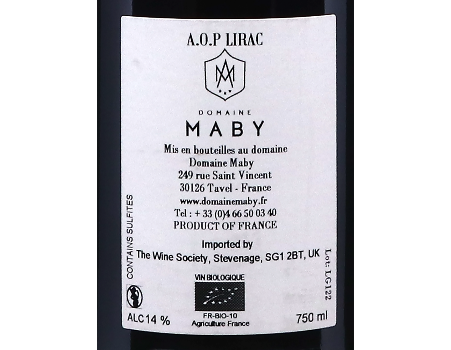 Lirac Rouge La Fermade, Domaine Maby 2022