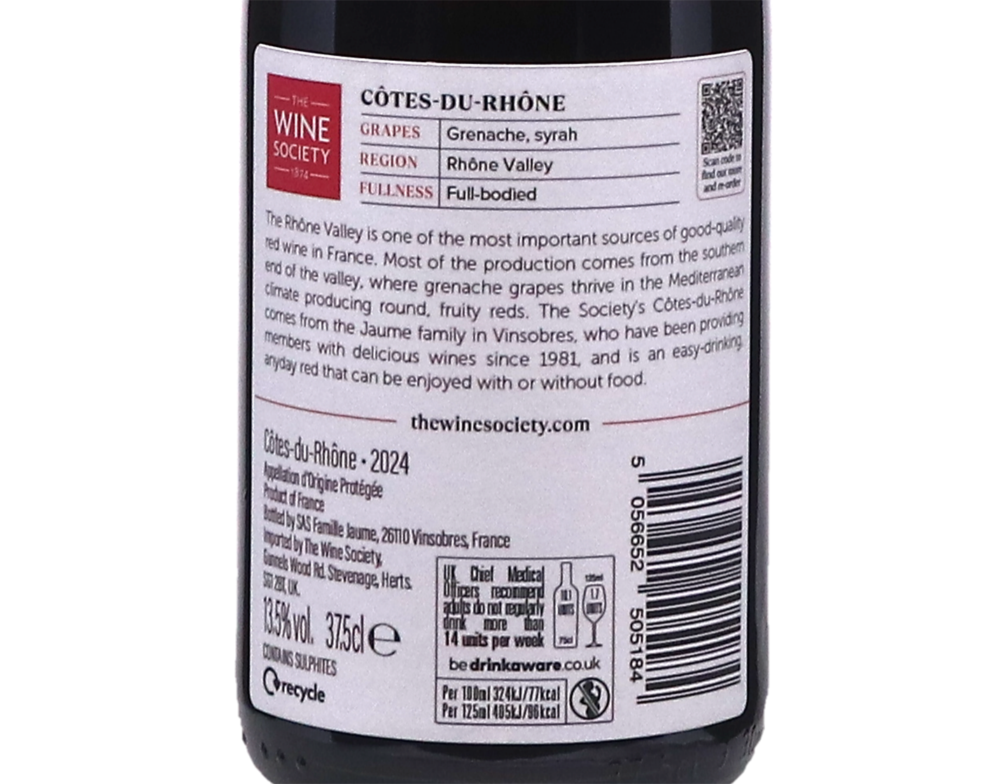 Half bottle of The Society's Cotes du Rhone 2024