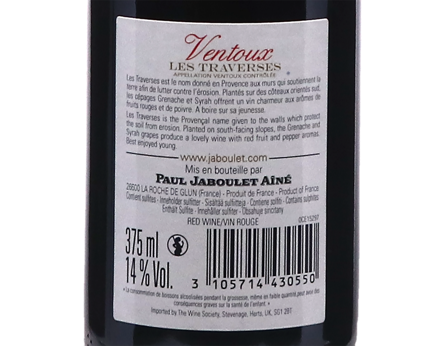 Half bottle of Ventoux Les Traverses, Paul Jaboulet Aîné 2024