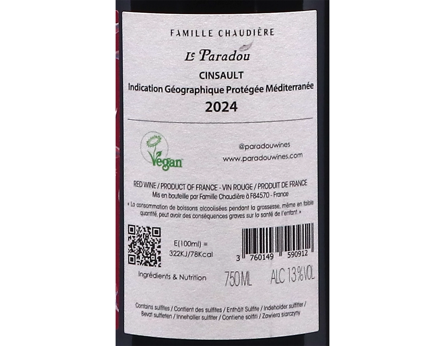 Cinsault Le Paradou Chateau Pesquie 2024