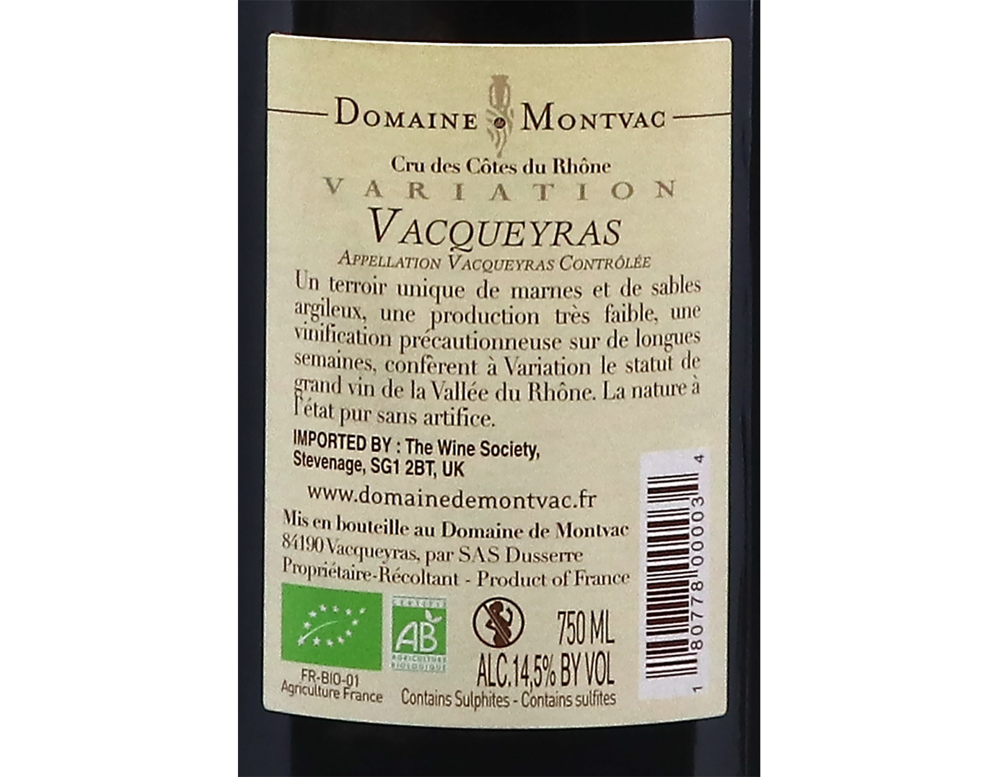 Vacqueyras Variation Domaine de Montvac 2023