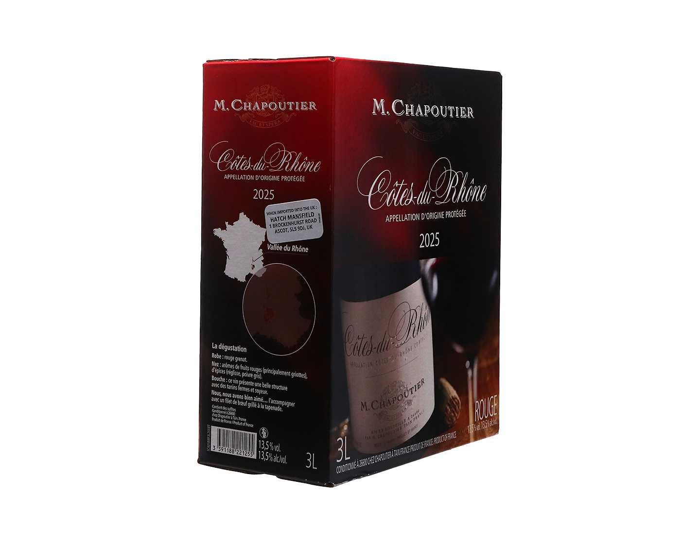 Cotes du Rhone 2025 Chapoutier Bag in Box 3L