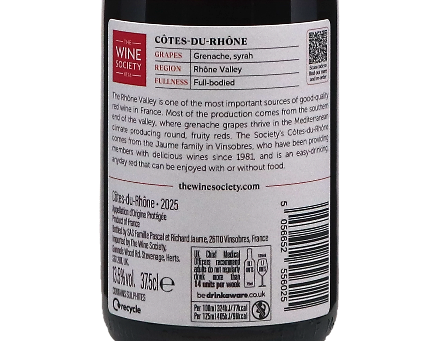 Half bottle of The Society's Cotes du Rhone 2025