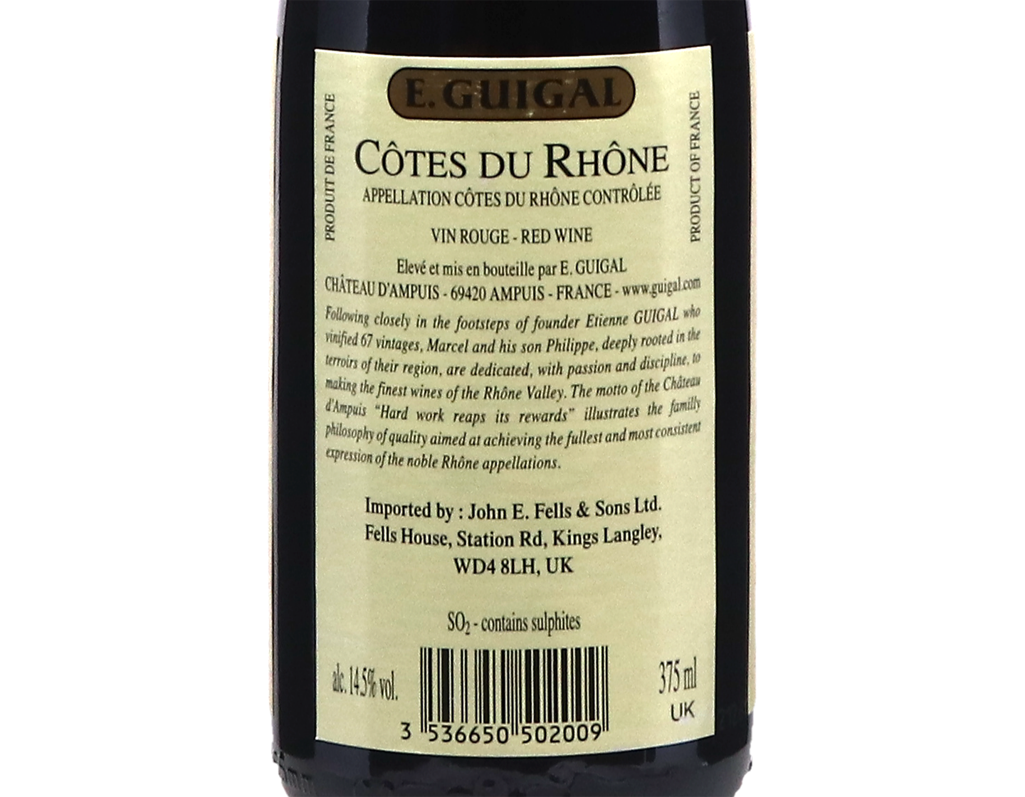 Half bottle of Cotes du Rhone Rouge Guigal 2023