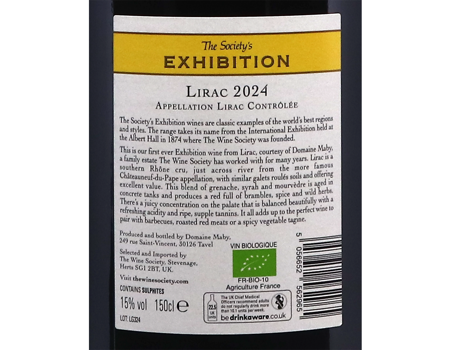 Magnum of Exhibition Lirac Rouge Domaine Maby 2024