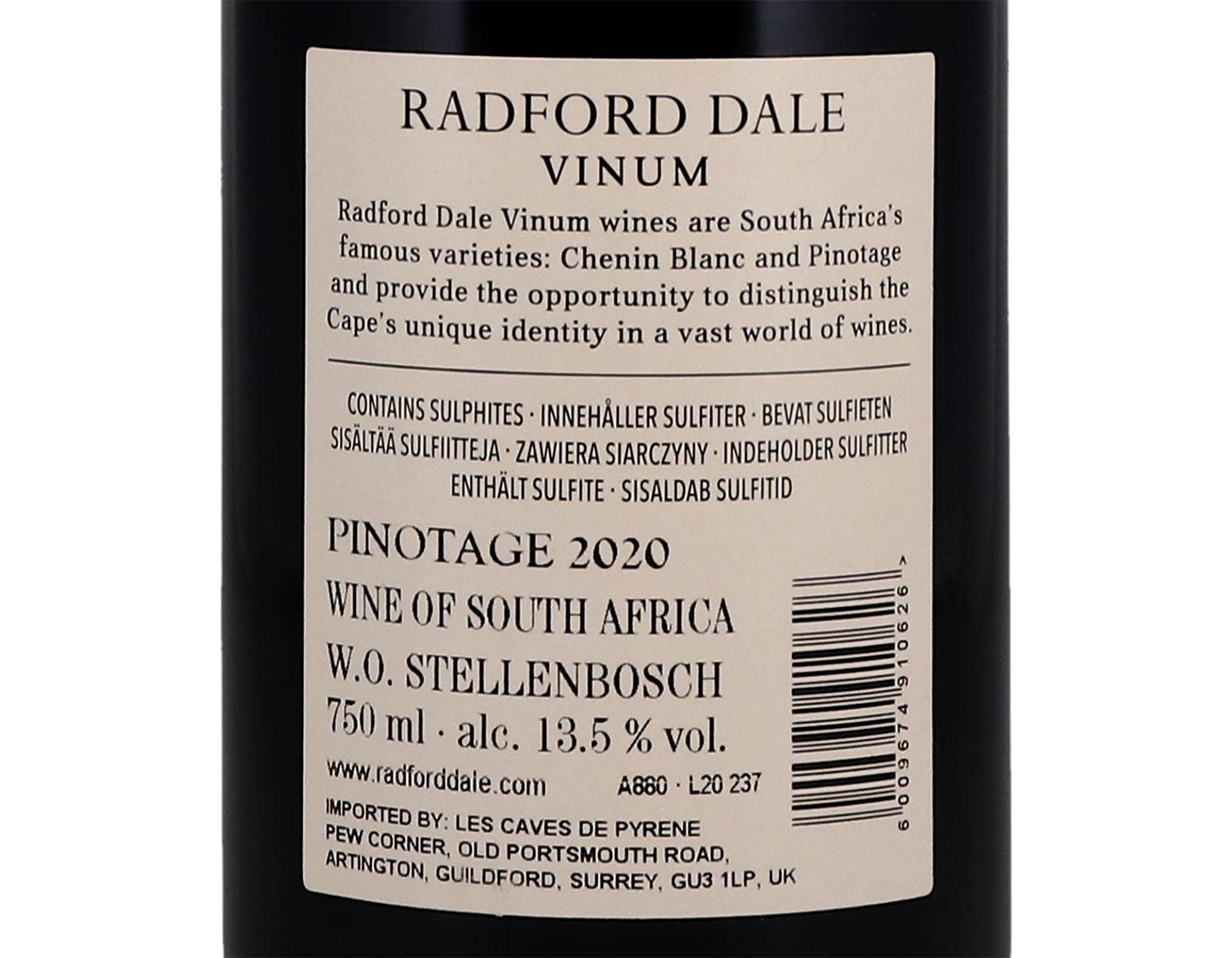 Radford Dale 'Vinum' Pinotage, Stellenbosch 2020
