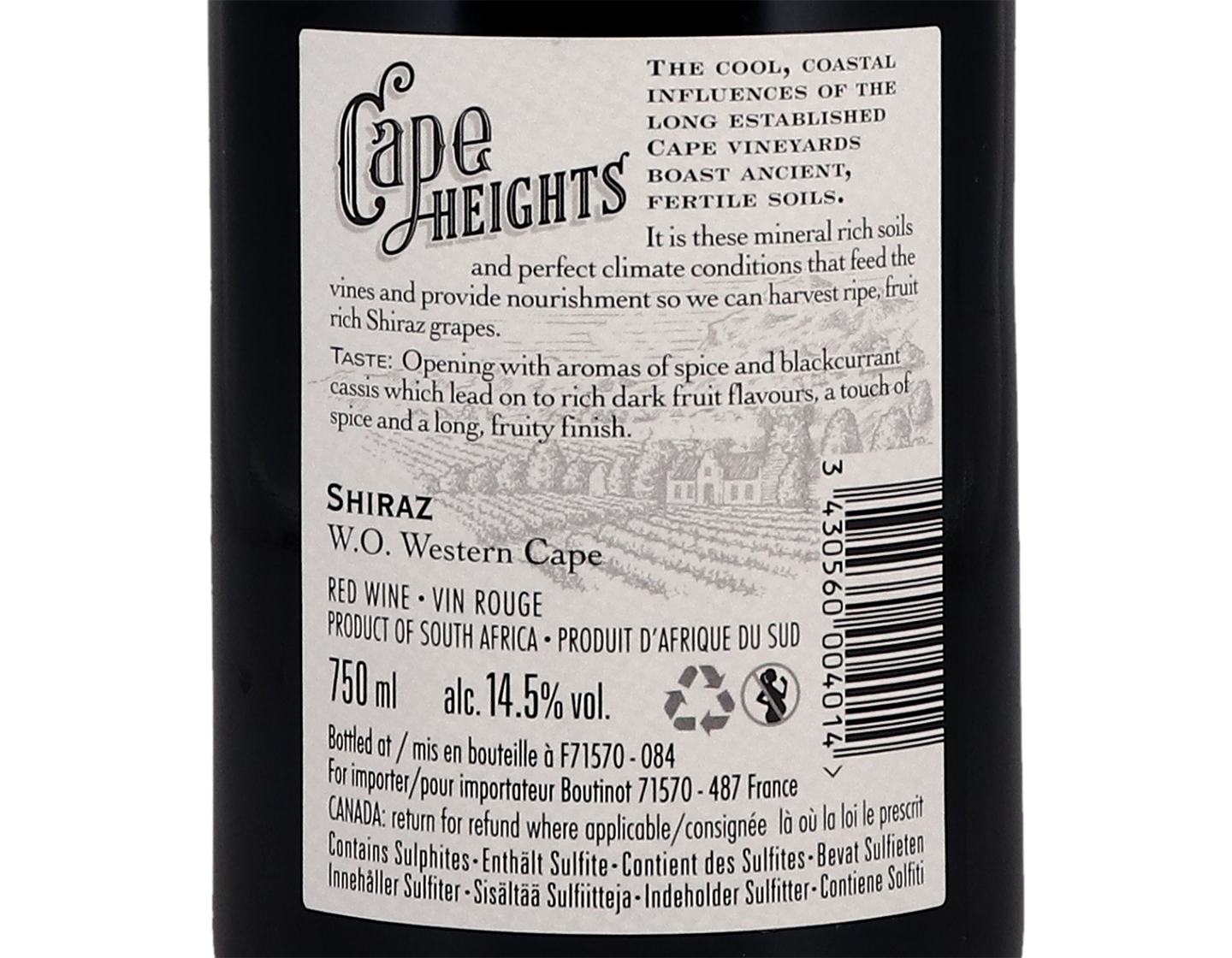 Cape Heights Shiraz Western Cape 2020