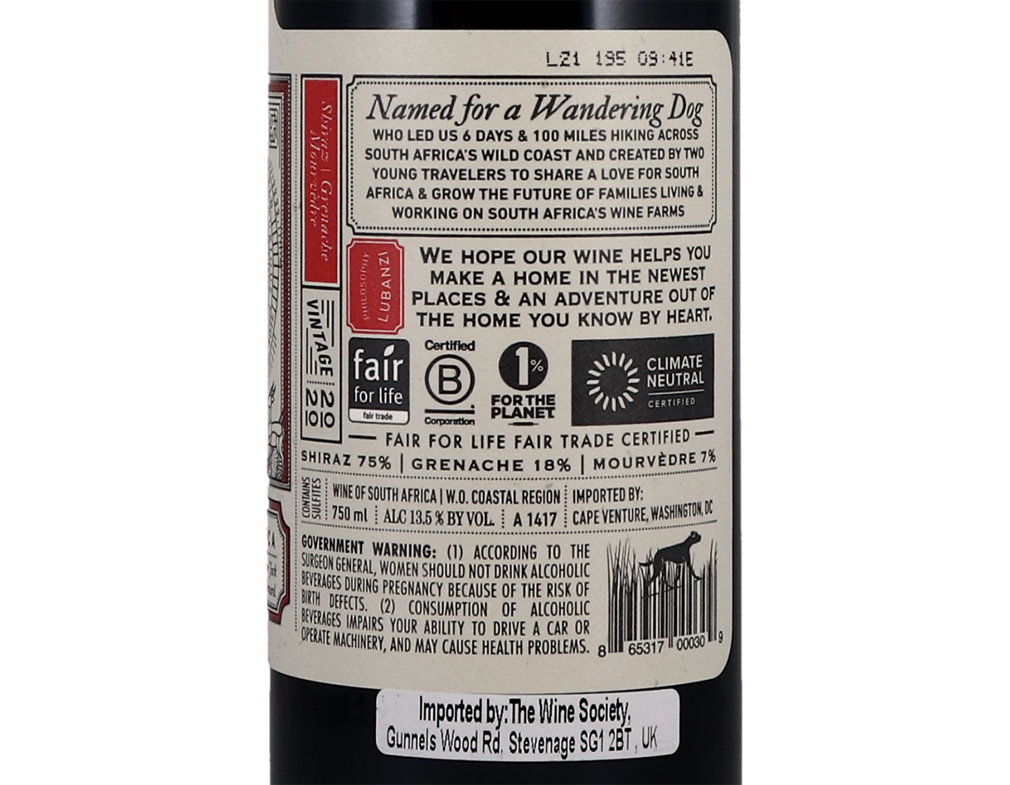 Lubanzi Shiraz Grenache Mourvèdre, Coastal 2020