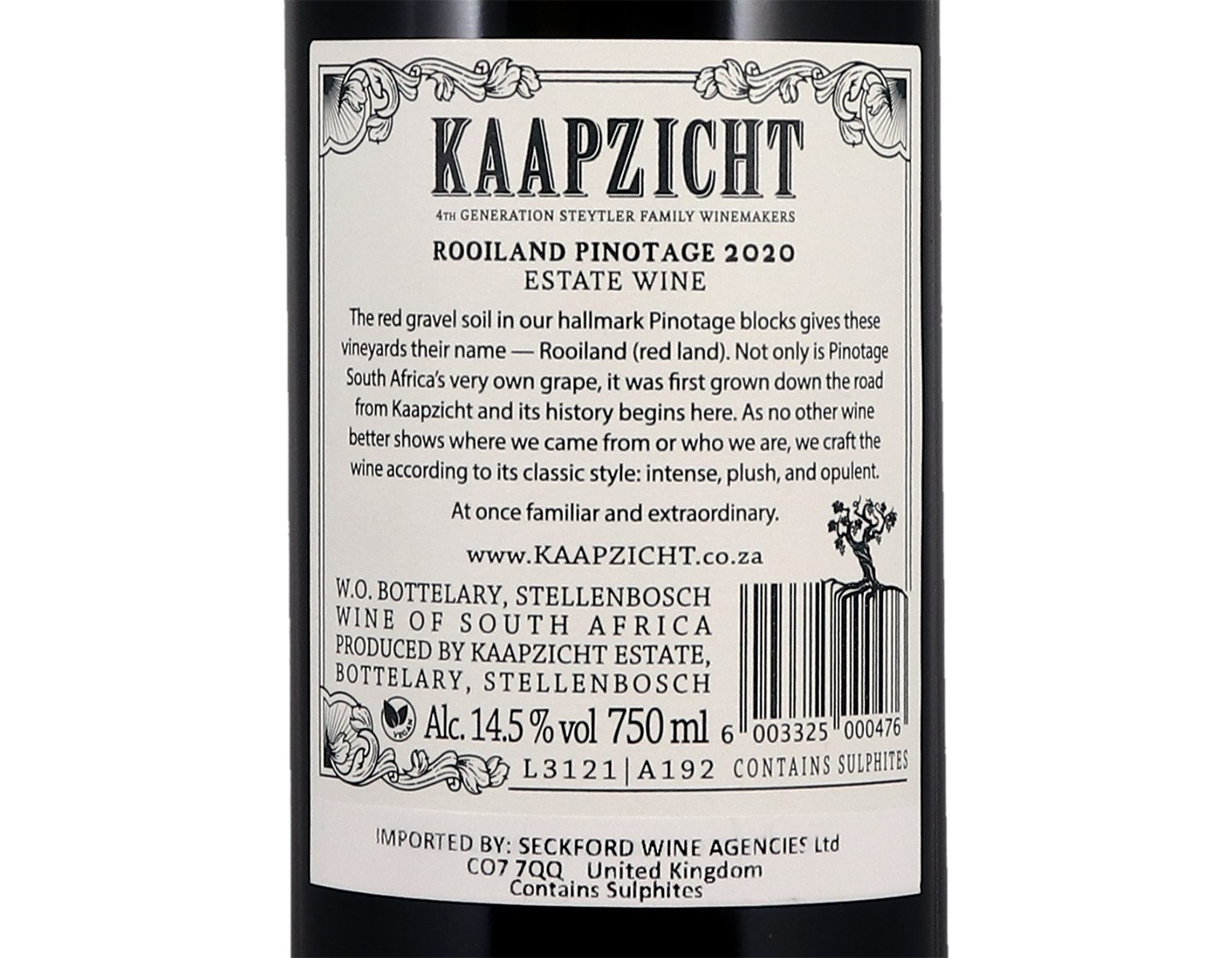 Kaapzicht Estate Rooiland Pinotage Bottelary Stellenbosch 2020
