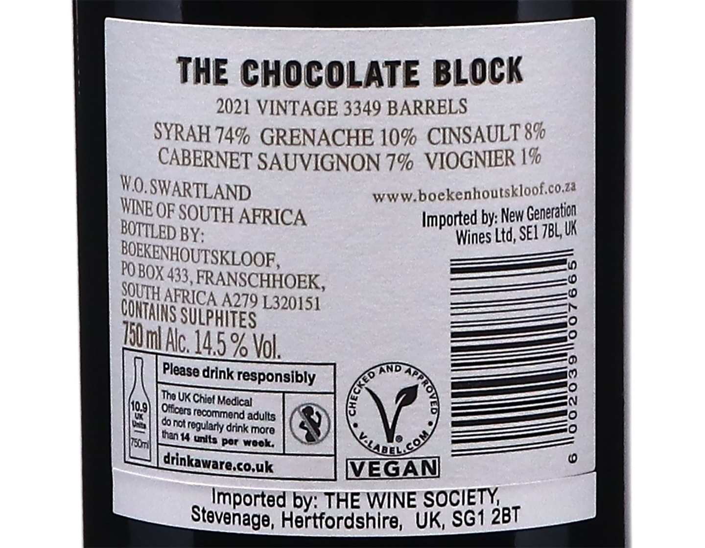 Boekenhoutskloof The Chocolate Block Swartland 2021