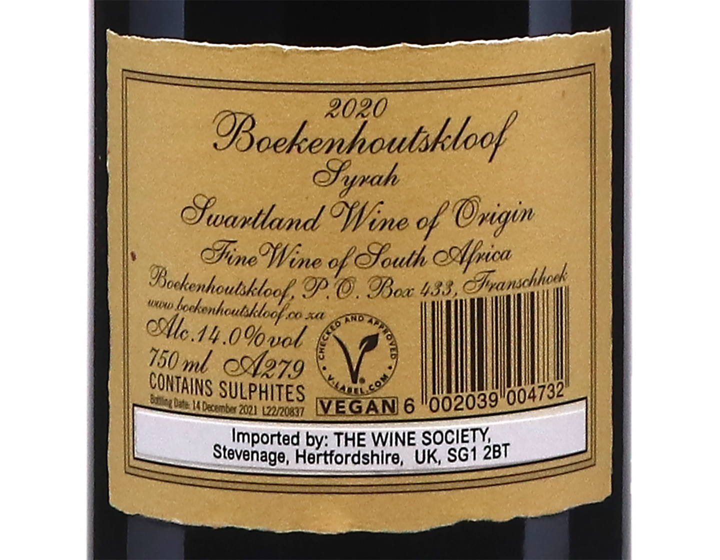 Boekenhoutskloof Syrah, Swartland 2020