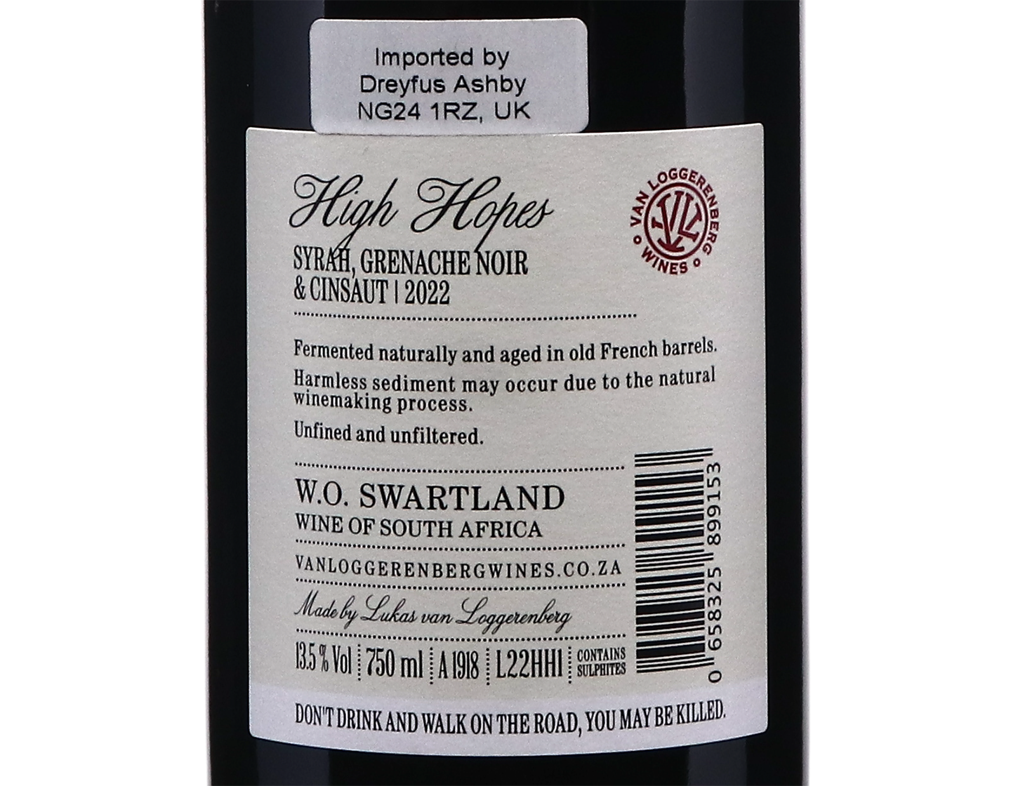 Van Loggerenberg High Hopes Syrah Swartland 2022