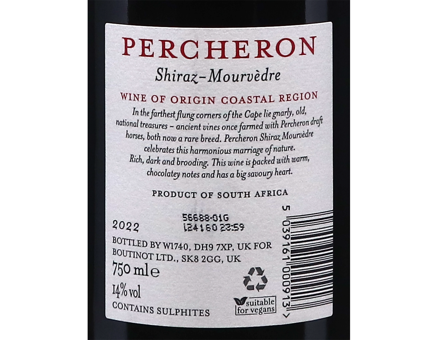 Percheron Shiraz Mourvedre Western Cape 2022